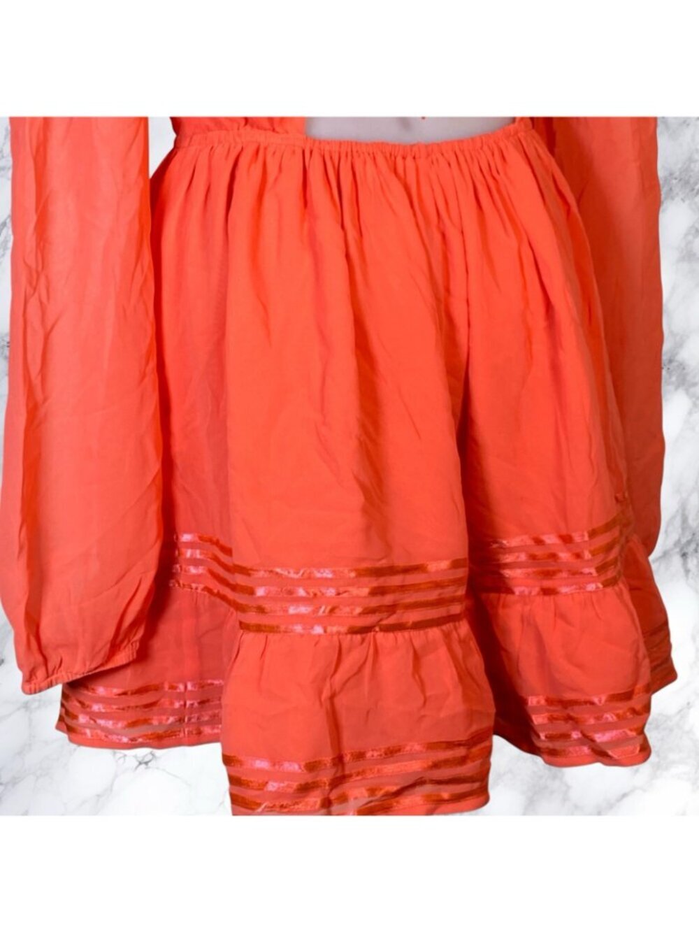 Lovers and Friends Allister Dress in Coral Red - Picture 4 of 10